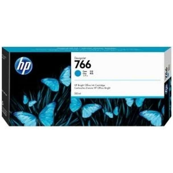 Product image for HP 766 300Ml Cyan DesignJet Ink Cartridge - Xl 3600