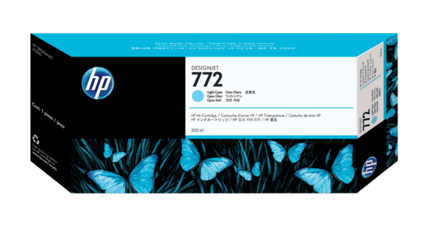 Product image for HP 772 300-Ml Light Cyan DesignJet Ink Cartridge - Z5200