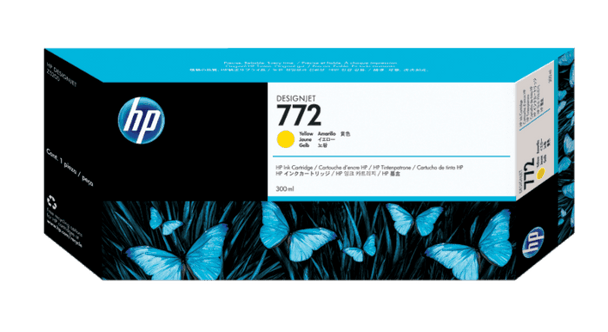 Product image for HP 772 300-Ml Yellow DesignJet Ink Cartridge - Z5200 / Z5400