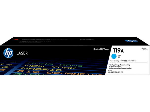 Product image for HP 119A Cyan Original Laser Toner Cartridge