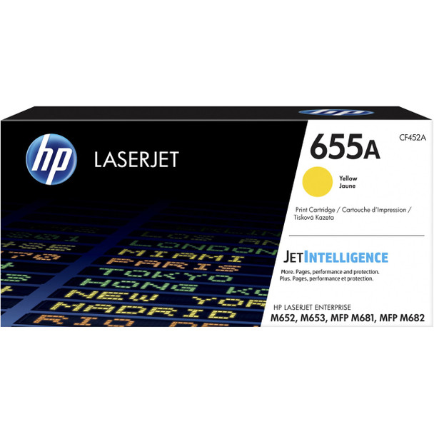 Product image for HP 655A Yellow Toner - Approx 10.5K Pages - M652 - M653 - M681 - M682 Compatible