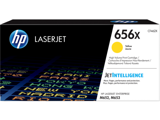 Product image for HP 656X Yellow LaserJet Toner Cartridge