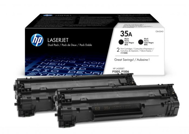 Product image for HP LaserJet P1005/P1006 Black Cartridge (2 Pack)