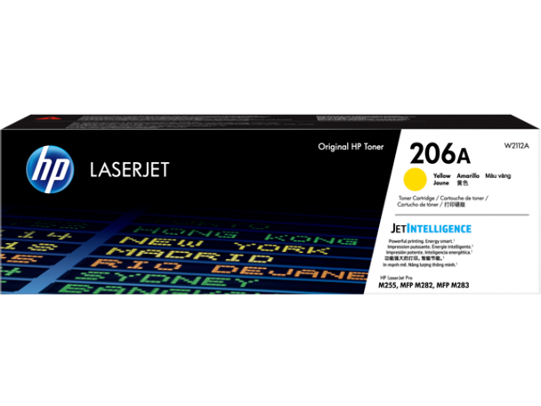 Product image for HP 206A Yellow Toner - Approx 1.25K Pages - For M283 - M255 Printers