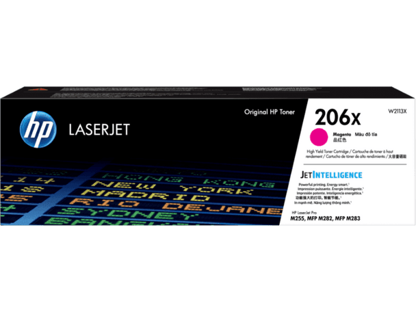 Product image for HP 206X Magenta Toner - High Yield - Approx 2.45K Pages - For M283 - M255 Printers