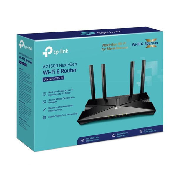 TP-Link Archer AX1500 V1.2 Dual-Band Wi-Fi 6 Router Product Image 4