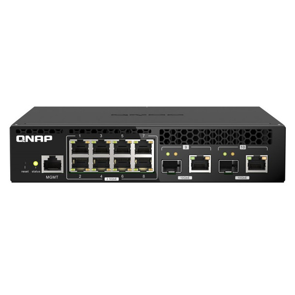 QNAP QSW-M2108R-2C 8-Port 2.5GbE 2-Port 10GbE SFP+/RJ45 Combo Managed Switch Main Product Image