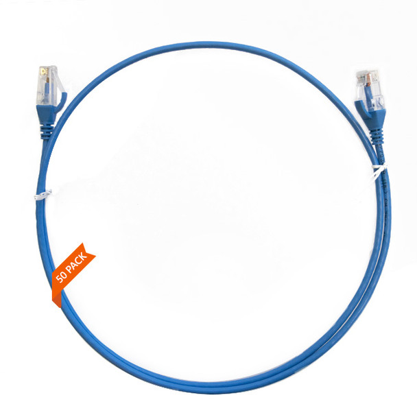 4Cabling 1m Cat 6 Ultra Thin LSZH Pack of 50 Ethernet Network Cable - Blue Main Product Image