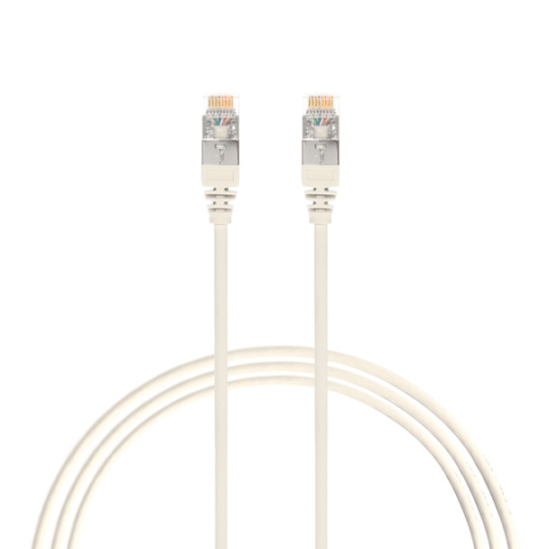 4Cabling 0.5m Cat 6A RJ45 S/FTP THIN LSZH 30 AWG Network Cable - White Main Product Image