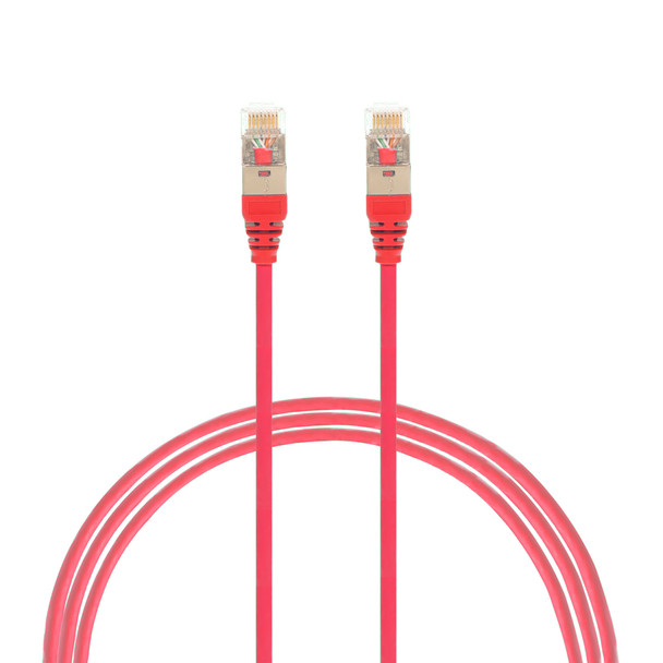 4Cabling 0.25m Cat 6A RJ45 S/FTP THIN LSZH 30 AWG Network Cable - Red Main Product Image