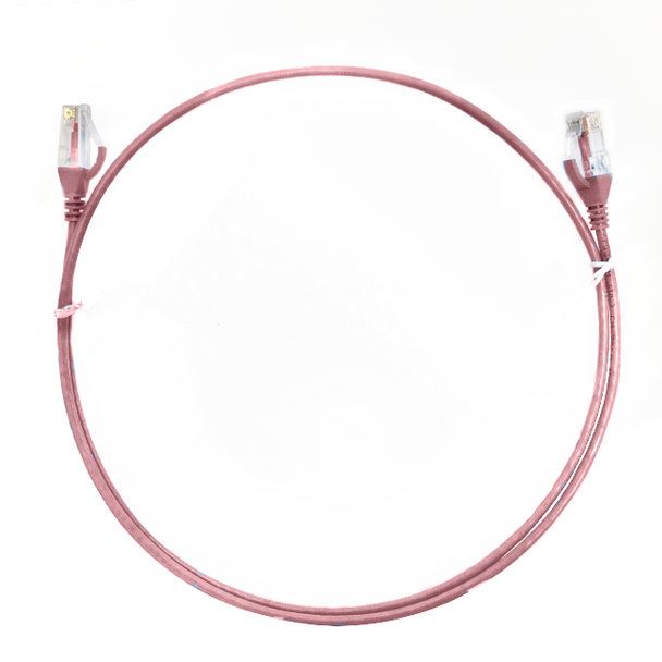 4Cabling 2.5m Cat 6 RJ45 RJ45 Ultra Thin LSZH Network Cable - Pink Main Product Image