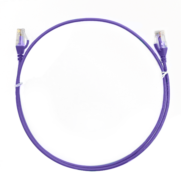 4Cabling 0.75m Cat 6 RJ45 RJ45 Ultra Thin LSZH Network Cable - Purple Main Product Image