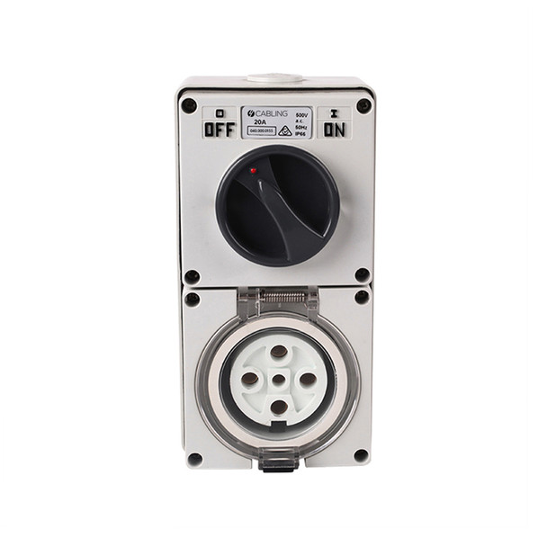 4Cabling Combination Switched socket 5 Pin IP66 500V 20A Main Product Image