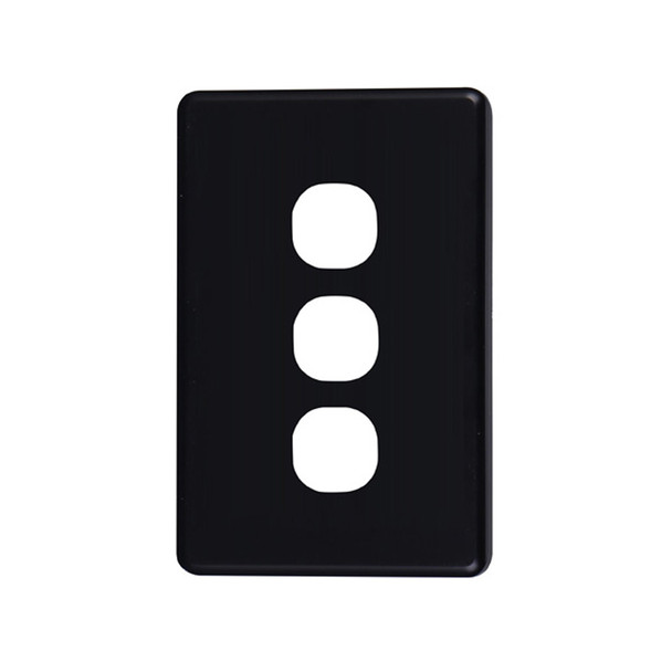 4Cabling Classic 3 Gang Switch Cover  - Black Main Product Image