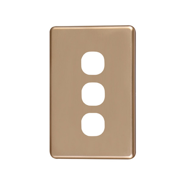 4Cabling Classic 3 Gang Switch Cover - Gold Main Product Image