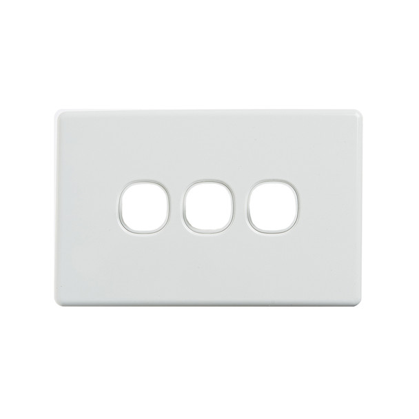 4Cabling Elegant 3 Gang Grid and Cover Plate - White Main Product Image