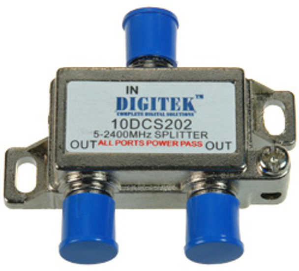 Digitek 2 Way Splitter F type 5-2400MHz All Ports Power Pass Main Product Image