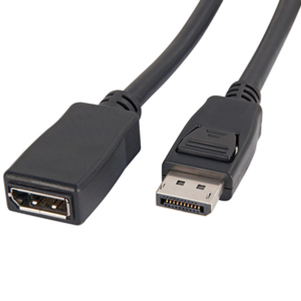 4Cabling 15cm DisplayPort Male to DisplayPort Female Adaptor - Black Main Product Image