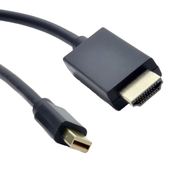 4Cabling 1.5m Mini DisplayPort Male - HDMI Cable Male - Black Main Product Image