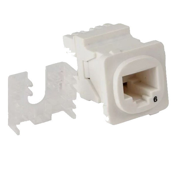 4Cabling Australian Style Cat 6 RJ45 Jack. Universal Termination. 10 pack. White Main Product Image