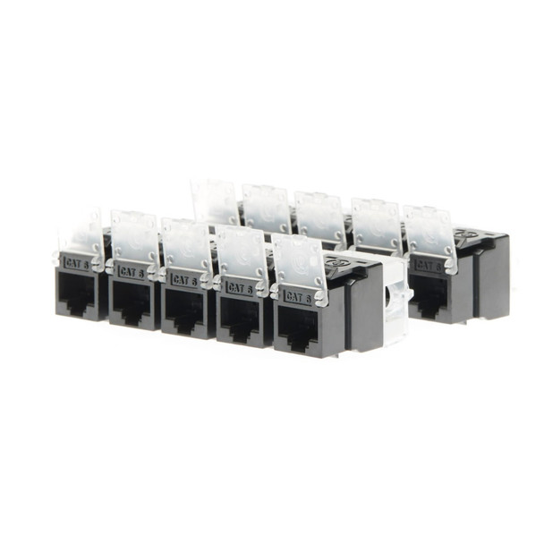 4Cabling Cat 6 Keystone RJ45 Jack for 110 Face Plate 10 Pack Black Main Product Image