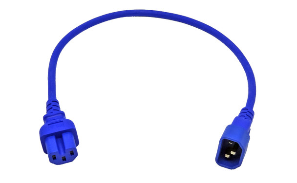 4Cabling IEC C14 to C15 High Temperature Power Cable Blue 1M Main Product Image