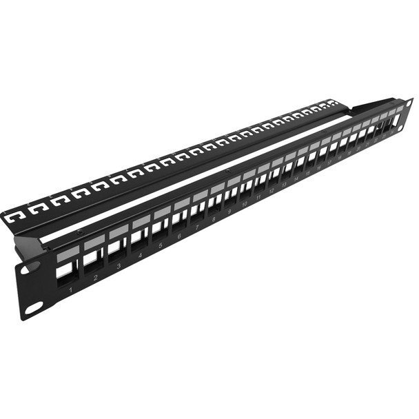 4Cabling 1RU 24 Port Shielded Patch Panel - Unloaded Main Product Image