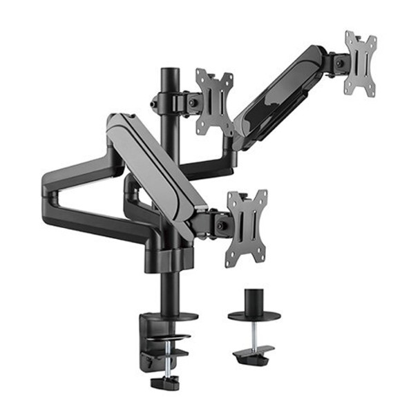 Brateck Triple Monitors Pole-Mounted Gas Spring Monitor Arm - 17in-27in Main Product Image