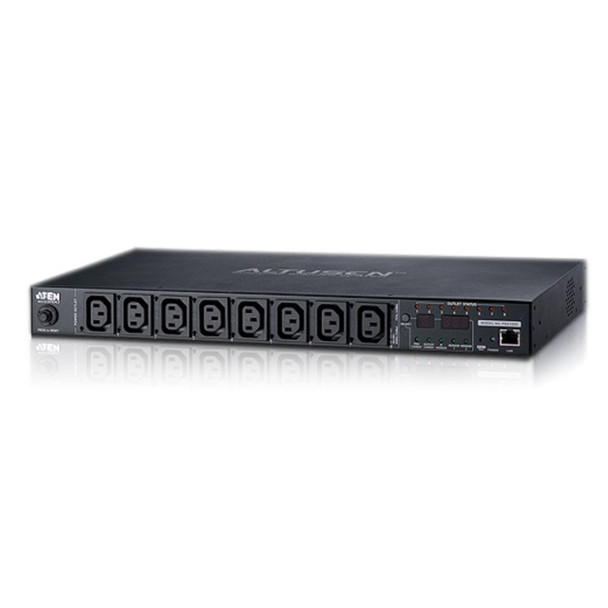 Aten 8-Port 16A Eco Power Distribution Unit - PDU over IP, 8x C13 AC Outlets, Control and Monitor Power Status (PE6208G) Main Product Image