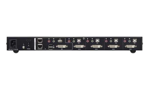 Aten 4-Port DVI Multi-View KVMP Switch, Quad View with Picture in Picture, support up to 1920 x 1200 @ 60 Hz, 4 DVI USB KVM Cables Included Product Image 2