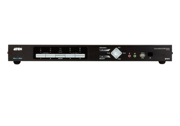 Aten 4-Port DVI Multi-View KVMP Switch, Quad View with Picture in Picture, support up to 1920 x 1200 @ 60 Hz, 4 DVI USB KVM Cables Included Product Image 3