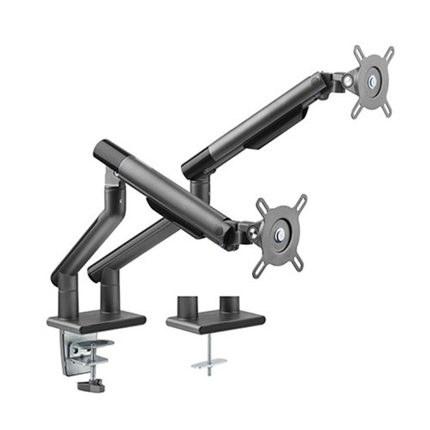 Brateck Dual Monitor Premium Slim Aluminum Spring-Assisted Monitor Arm Fix Most 17in-32in Monitor Up to 9kg per screen VESA 75x75/100x100 (Space Grey) Main Product Image