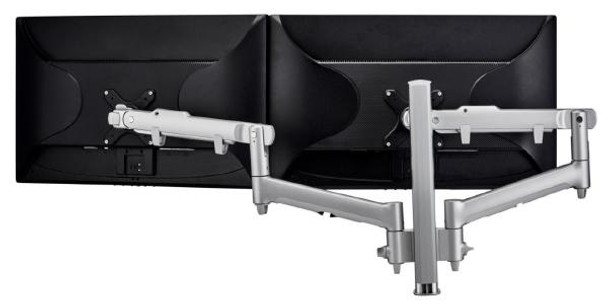 Atdec AWM Dual monitor arm solution - dynamic arms - 400mm post - F Clamp - Silver - AWMS-2-D40 F-clamp Silver Main Product Image