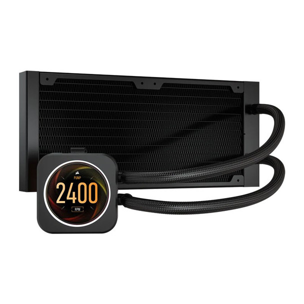 Corsair iCUE H100i ELITE 240mm RGB AIO Liquid CPU Cooler with LCD - Black Product Image 4