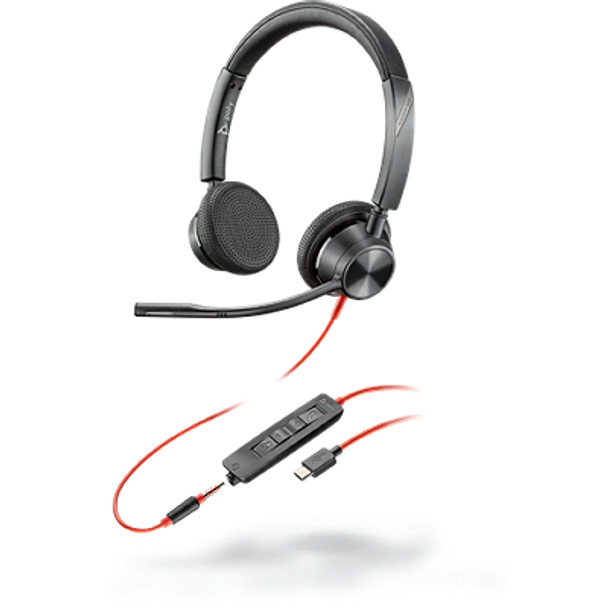 Poly Blackwire 3325 UC Stereo Corded Headset - 3.5mm & USB-C Main Product Image