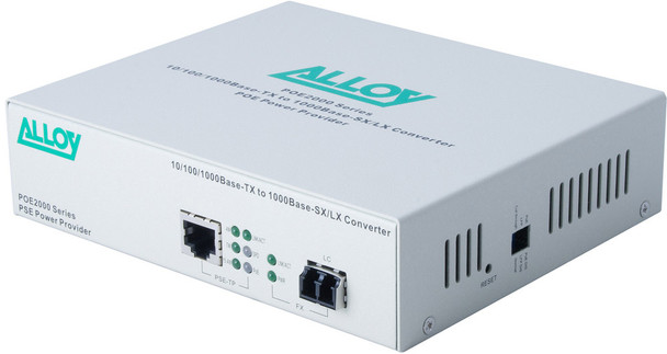 Alloy PoE PSE Gigabit Ethernet Media Converter Main Product Image