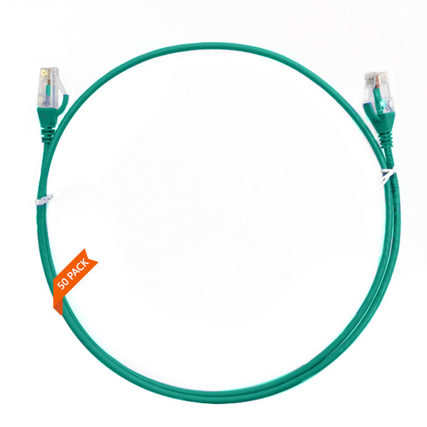 4Cabling 0.5m Cat 6 Ultra Thin LSZH Pack of 50 Ethernet Network Cable - Green Main Product Image