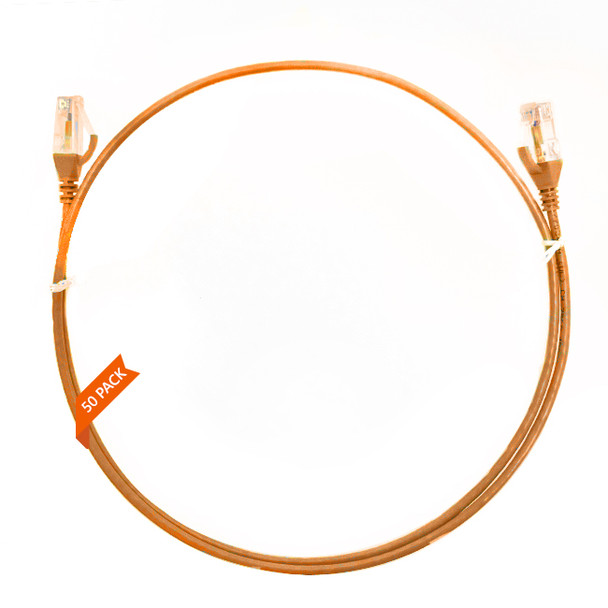 4Cabling 2m Cat 6 Ultra Thin LSZH Pack of 50 Ethernet Network Cable - Orange Main Product Image