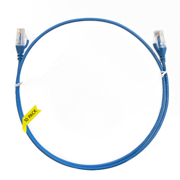 4Cabling 5m Cat 6 Ultra Thin LSZH Pack of 10 Ethernet Network Cable - Blue Main Product Image