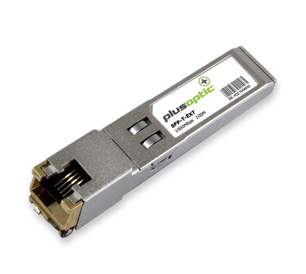 PlusOptic Extreme compatible (10050 10054 SFP-1G-T 1G-SFP-TX) 1000Mbps, Copper SFP, 100M Transceiver, RJ-45 Connector for Copper | PlusOptic SFP-T-EXT Main Product Image