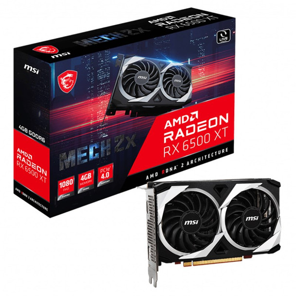 MSI Radeon RX 6500 XT MECH 2X 4G Video Card Main Product Image