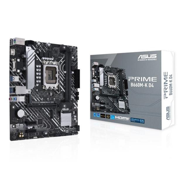 Asus PRIME B660M-K D4 LGA 1700 Micro-ATX Motherboard Main Product Image