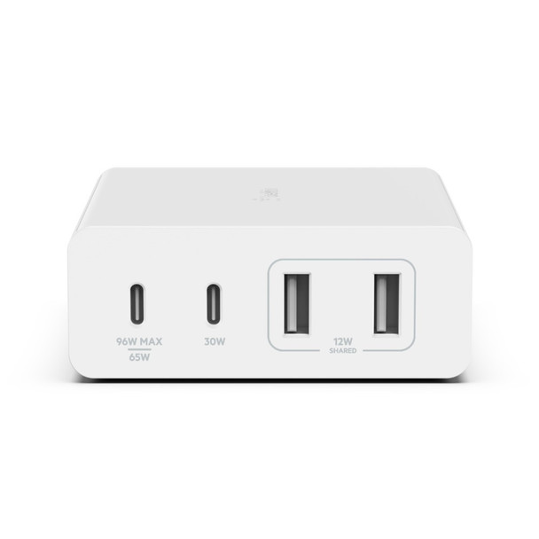Belkin BOOST↑CHARGE 108W 4 Ports USB GaN Desktop Charger with Intelligent Power Sharing - White (WCH010auWH) - Intelligent Power Sharing Main Product Image