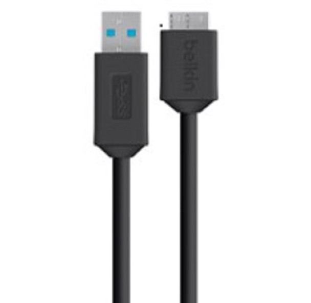 Belkin SuperSpeed USB 3.0 Cable A to Micro-B - Black (F3U166bt03-BLK) 0.9 Meter Cable Main Product Image