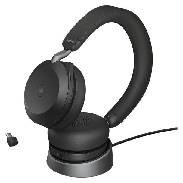 Jabra Evolve2 75 MS ANC Stereo Bluetooth Headset (USB-C Dongle + Charging Stand) Product Image 2
