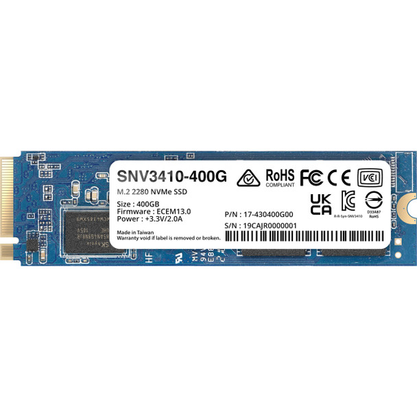 Synology SNV3410 400GB NVMe M.2 2280 Enterprise SSD Main Product Image