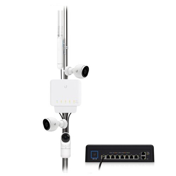 Ubiquiti USW Flex 3 Pack- Managed - Layer 2 Gigabit switch with auto-sensing 802.3af PoE support. 1x PoE In - 4x PoE Out Product Image 3