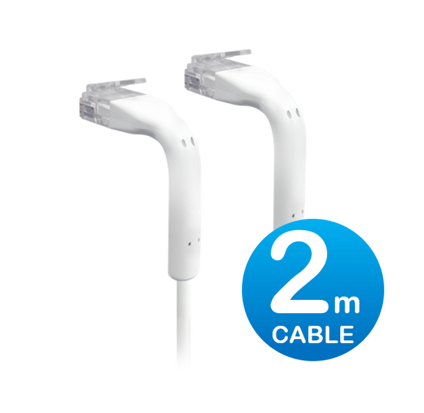 Ubiquiti UniFi Patch Cable 2m White - Both End Bendable to 90 Degree - RJ45 Ethernet Cable - Cat6 - Ultra-Thin 3mm Diameter U-Cable-Patch-2M-RJ45 Main Product Image
