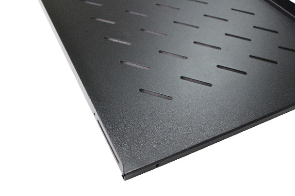LDR Fixed 1U 550mm Deep Shelf Recommended for 19in 800mm Deep Cabinet - Black Metal Construction Product Image 2