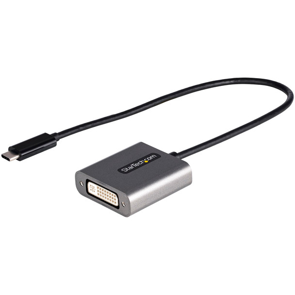 StarTech USB C to DVI Adapter - 1920x1200p USB-C to DVI-D Adapter Dongle - USB Type C to DVI Display/Monitor - Video Converter - Thunderbolt 3 Compatible - 12in Long Attached Cable Main Product Image